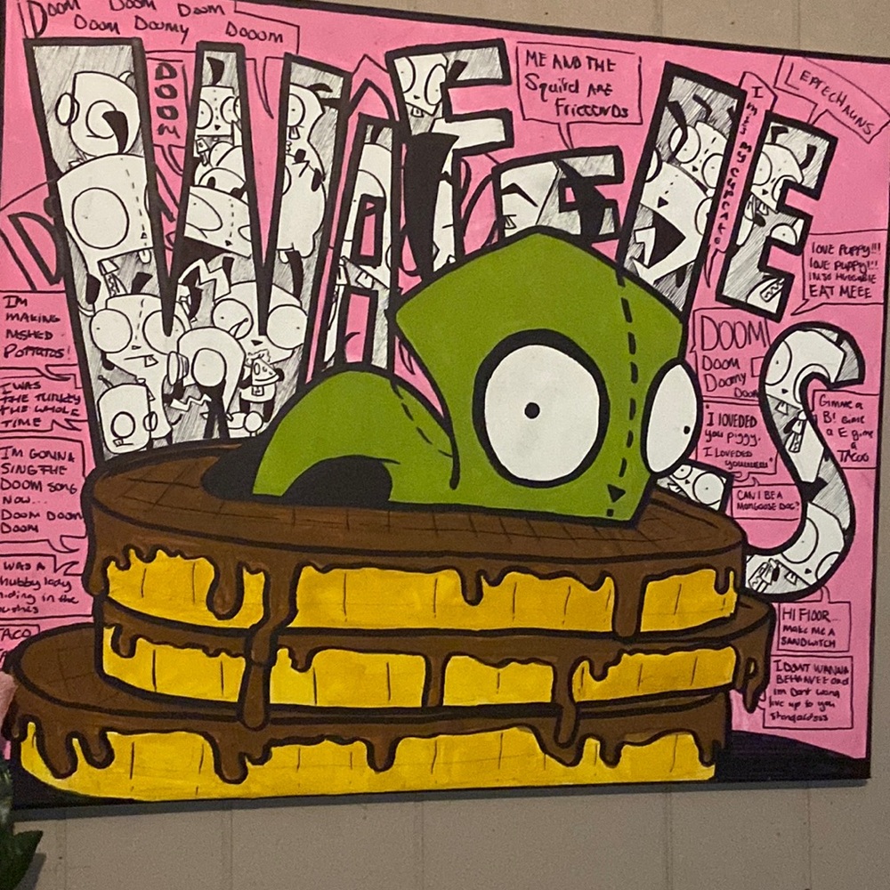 Canvas Painting of Gir from Zim Invader